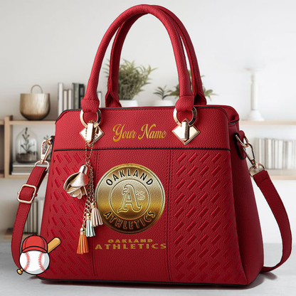 LIMITED EDITION - NEW CUSTOMIZED MLB23 OAS OAKLAND ATHLETICS ZIP HANDBAG MULTICOLOR