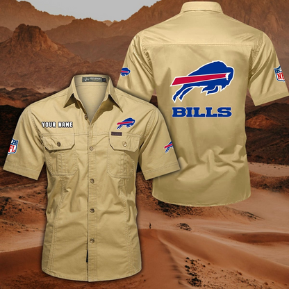 SPECIAL EDITION - NEW CUSTOMIZED NFL03 BFB BUFFALO BILLS MUTICOLOR MEN'S CARGO SHIRT