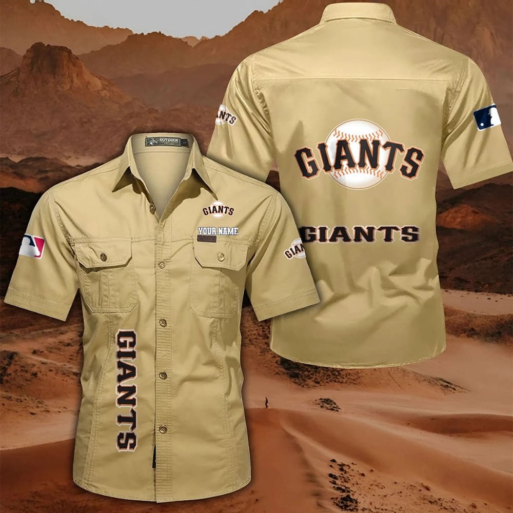 LIMITED EDITION - NEW CUSTOMIZED MLB06 SFG SAN FRANCISCO GIANTS MEN'S CARGO SHIRT