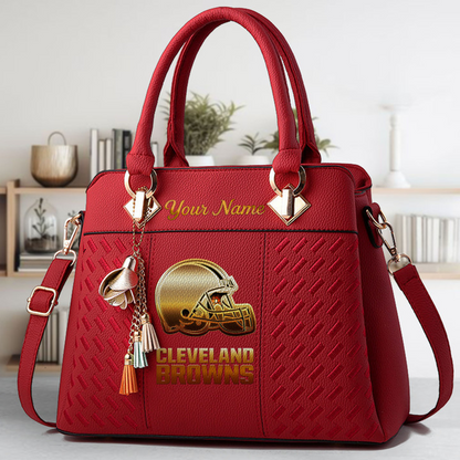 LIMITED EDITION - NEW CUSTOMIZED NFL29 CLB CLEVELAND BROWNS LUXURY HANDBAG IN MULTIPLE COLORS
