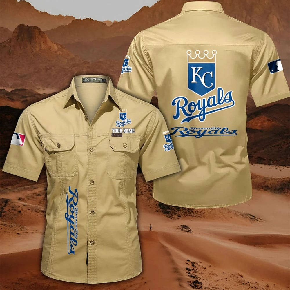 LIMITED EDITION - NEW CUSTOMIZED MLB19 KCR KANSAS CITY ROYALS MEN'S CARGO SHIRT