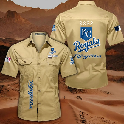 LIMITED EDITION - NEW CUSTOMIZED MLB19 KCR KANSAS CITY ROYALS MEN'S CARGO SHIRT