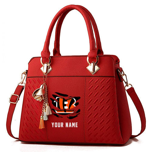 LIMITED EDITION - NEW CUSTOMIZED NFL16 CCB CINCINNATI BENGALS HANDBAG IN MULTIPLE COLORS