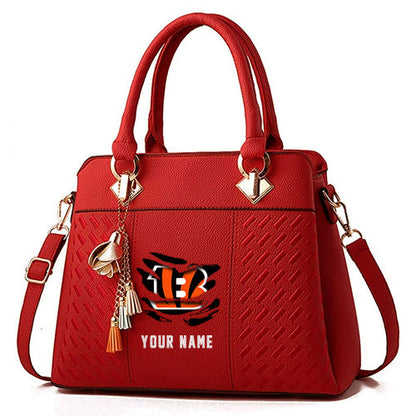 LIMITED EDITION - NEW CUSTOMIZED NFL16 CCB CINCINNATI BENGALS HANDBAG IN MULTIPLE COLORS