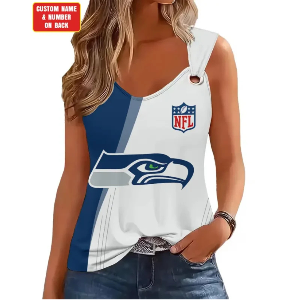 [SPECIAL OFFER] NEW CUSTOMIZED NFL06 SSH SEATTLE SEAHAWKS O-RING SHOULDER TANK TOP
