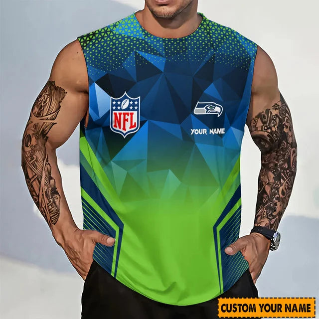 LIMITED EDITION - NEW CUSTOMIZED NFL06 SSH SEATTLE SEAHAWKS MEN'S GYM SHIRT