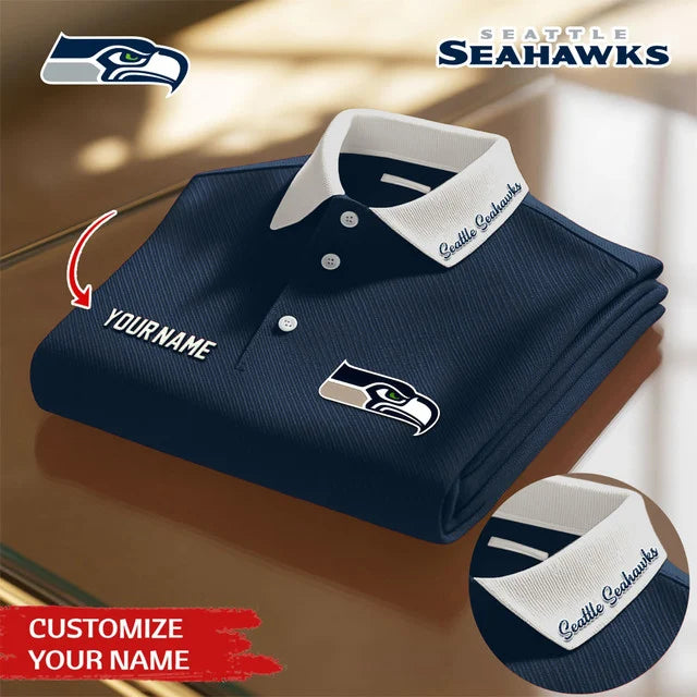 LIMITED EDITION - NEW CUSTOMIZED NFL06 SSH SEATTLE SEAHAWKS POLO SHIRT