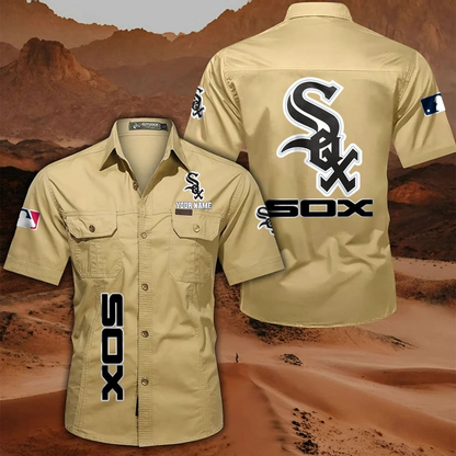 LIMITED EDITION - NEW CUSTOMIZED MLB26 CWS CHICAGO WHITE SOX MEN'S CARGO SHIRT