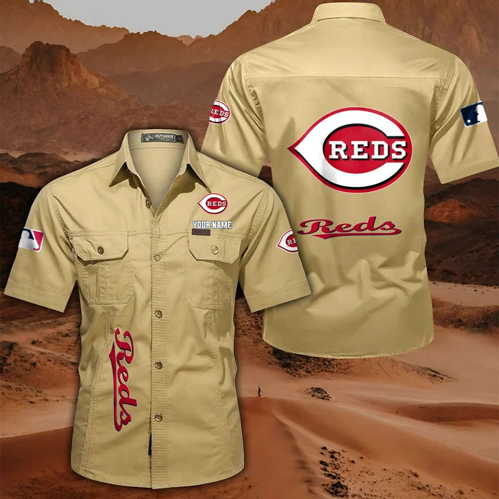 LIMITED EDITION - NEW CUSTOMIZED MLB05 CRS CINCINNATI REDS MEN'S CARGO SHIRT