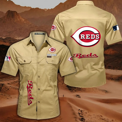 LIMITED EDITION - NEW CUSTOMIZED MLB05 CRS CINCINNATI REDS MEN'S CARGO SHIRT