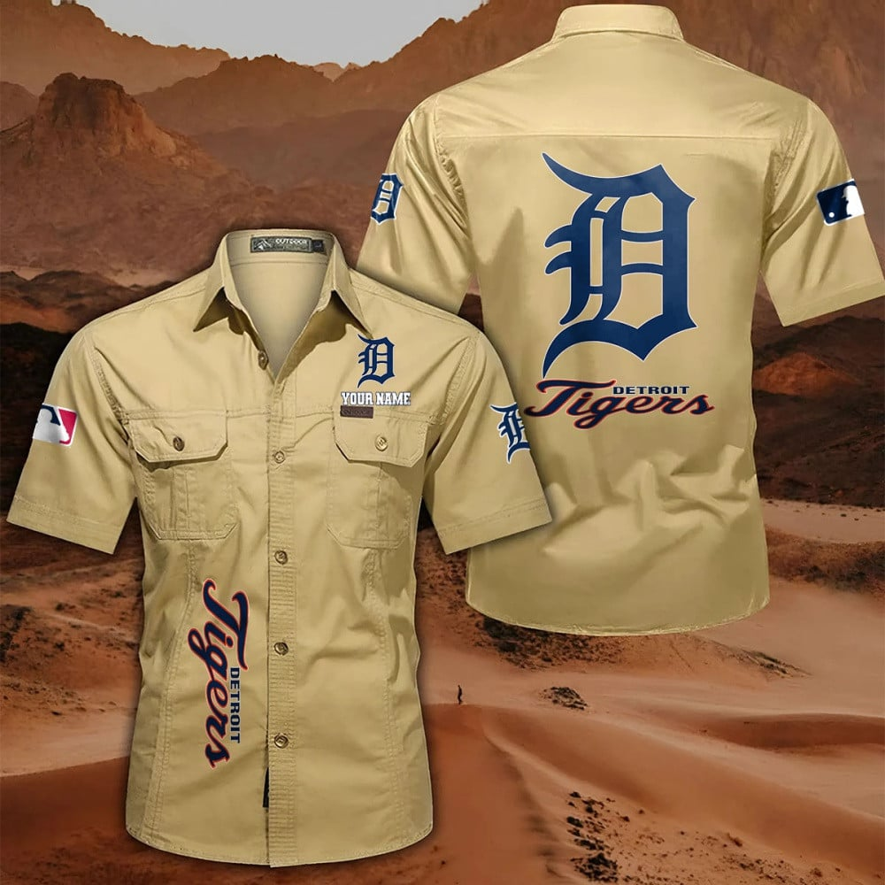 LIMITED EDITION - NEW CUSTOMIZED MLB16 DTS DETROIT TIGERS MEN'S CARGO SHIRT