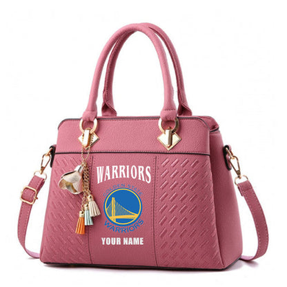 LIMITED EDITION - NEW CUSTOMIZED NBA12 GSW GOLDEN STATE WARRIORS ZIP HANDBAG MULTICOLOR