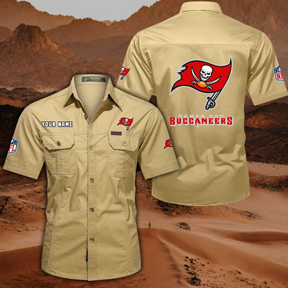 SPECIAL EDITION - NEW CUSTOMIZED NFL10 TBB TAMPA BAY BUCCANEERS MUTICOLOR MEN'S CARGO SHIRT