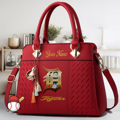 LIMITED EDITION - NEW CUSTOMIZED MLB16 DTS DETROIT TIGERS ZIP HANDBAG MULTICOLOR