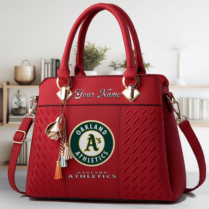 LIMITED EDITION - NEW CUSTOMIZED MLB23 OAS OAKLAND ATHLETICS ZIP HANDBAG MULTICOLOR