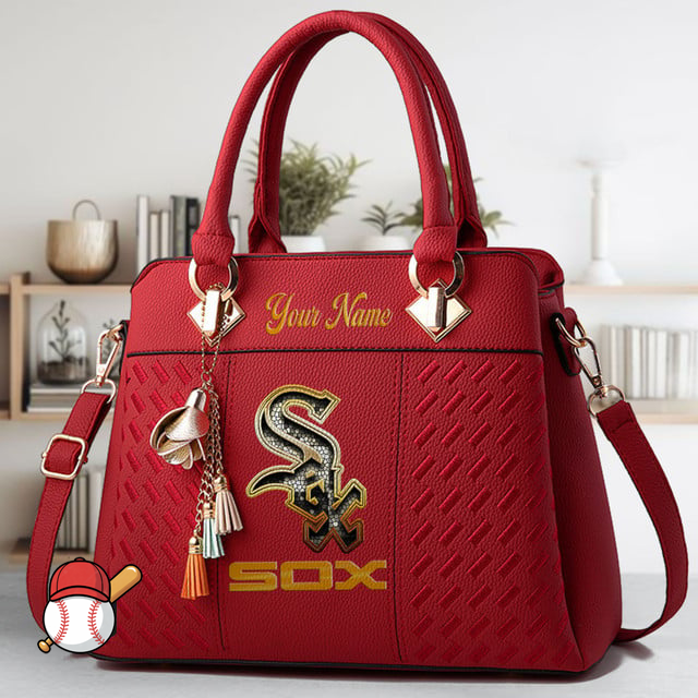 LIMITED EDITION - NEW CUSTOMIZED MLB26 CWS CHICAGO WHITE SOX ZIP HANDBAG MULTICOLOR