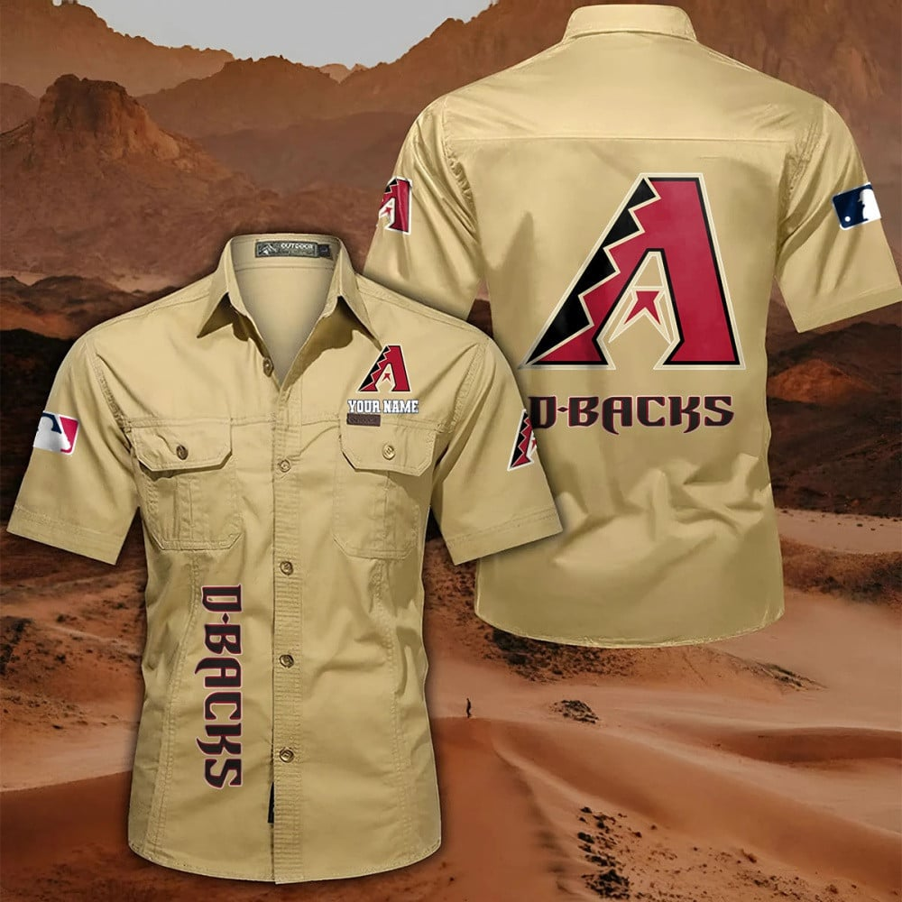 LIMITED EDITION - NEW CUSTOMIZED MLB07 ADS ARIZONA DIAMONDBACKS MEN'S CARGO SHIRT