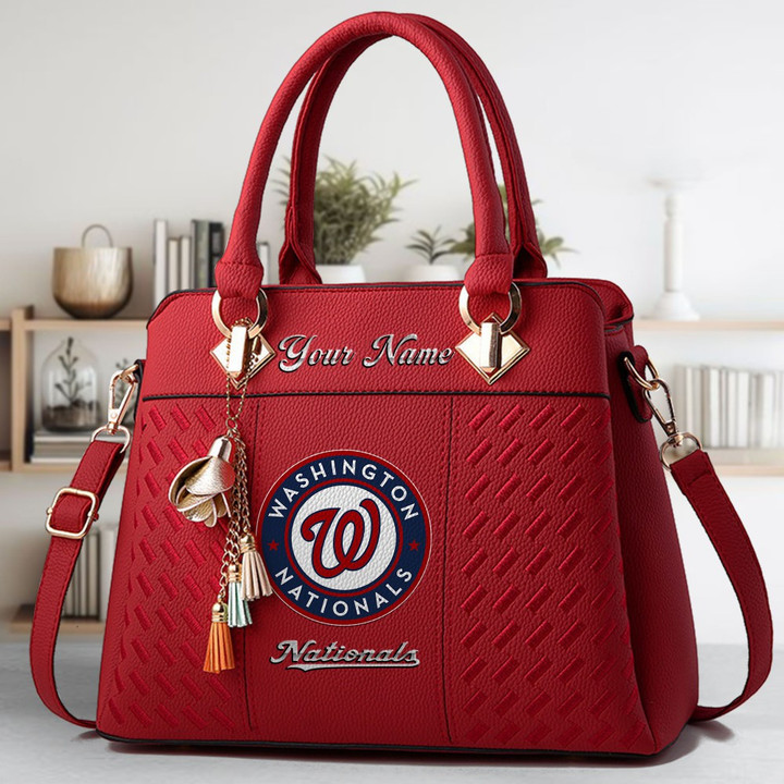 LIMITED EDITION - NEW CUSTOMIZED MLB28 WNS WASHINGTON NATIONALS ZIP HANDBAG MULTICOLOR