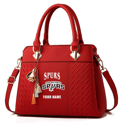LIMITED EDITION - NEW CUSTOMIZED NBA23 SAS SAN ANTONIO SPURS ZIP HANDBAG MULTICOLOR
