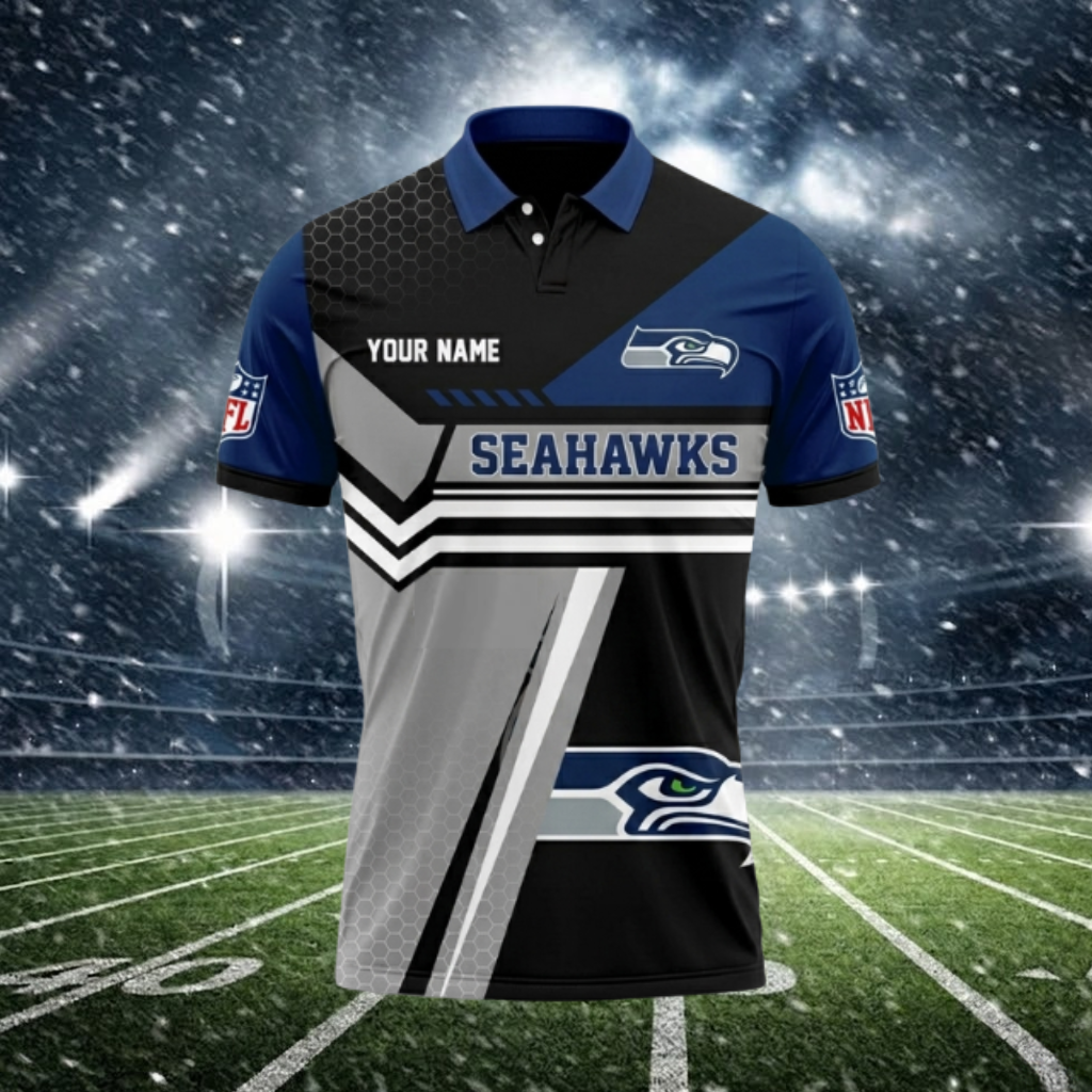 LIMITED EDITION - NEW CUSTOMIZED NFL06 SSH SEATTLE SEAHAWKS POLO SHIRT