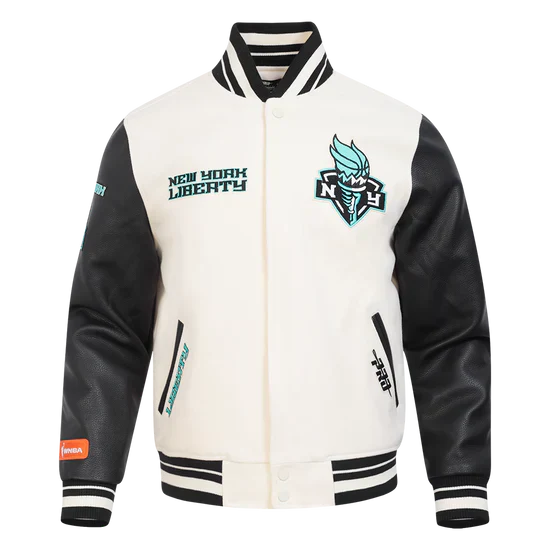LIMITED EDITION - NEW CUSTOMIZED WNBA10 NYL NY LIBERTY BASEBALL JACKET, SATIN VARSITY JACKET 06
