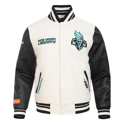 LIMITED EDITION - NEW CUSTOMIZED WNBA10 NYL NY LIBERTY BASEBALL JACKET, SATIN VARSITY JACKET 06