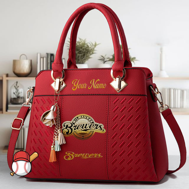 LIMITED EDITION - NEW CUSTOMIZED MLB15 MBS MILWAUKEE BREWERS ZIP HANDBAG MULTICOLOR