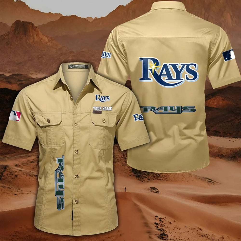 LIMITED EDITION - NEW CUSTOMIZED MLB21 TBR TAMPA BAY RAYS MEN'S CARGO SHIRT