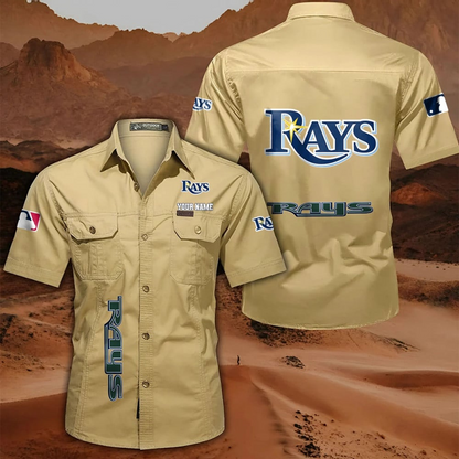 LIMITED EDITION - NEW CUSTOMIZED MLB21 TBR TAMPA BAY RAYS MEN'S CARGO SHIRT