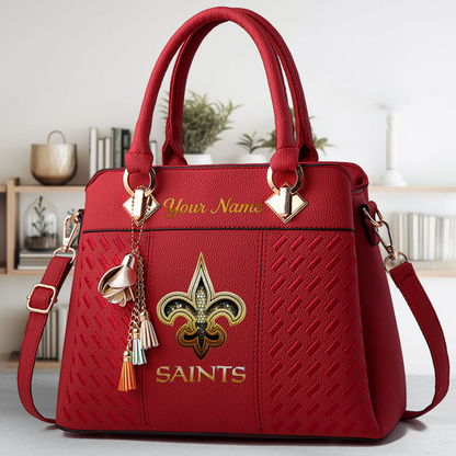 LIMITED EDITION - NEW CUSTOMIZED NFL24 NOS NEW ORLEANS SAINTS LUXURY HANDBAG IN MULTIPLE COLORS