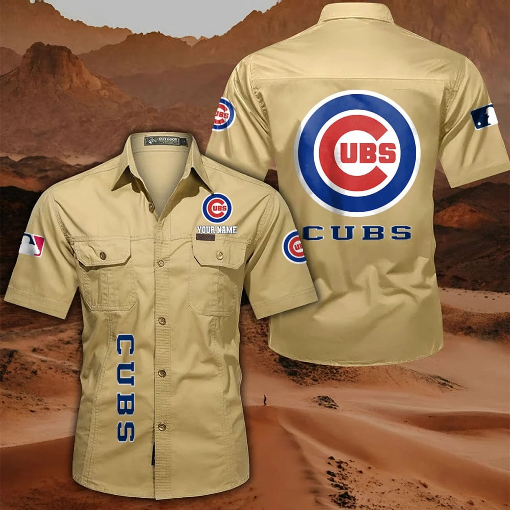 LIMITED EDITION - NEW CUSTOMIZED MLB04 CCS CHICAGO CUBS MEN'S CARGO SHIRT