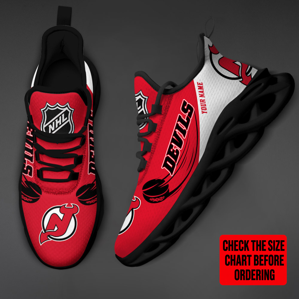 LIMITED EDITION - NEW CUSTOMIZED NHL06 NJD NEW JERSEY DEVILS CLUNKY SNEAKERS