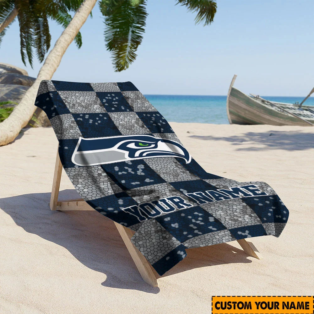 LIMITED EDITION - NEW CUSTOMIZED NFL06 SSH SEATTLE SEAHAWKS BEACH TOWEL