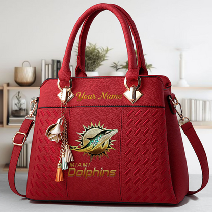 LIMITED EDITION - NEW CUSTOMIZED NFL19 MDP MIAMI DOLPHINS LUXURY HANDBAG IN MULTIPLE COLORS