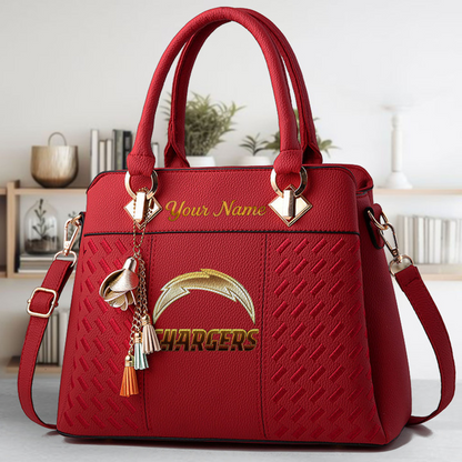 LIMITED EDITION - NEW CUSTOMIZED NFL09 LAC LOS ANGELES CHARGERS LUXURY HANDBAG IN MULTIPLE COLORS