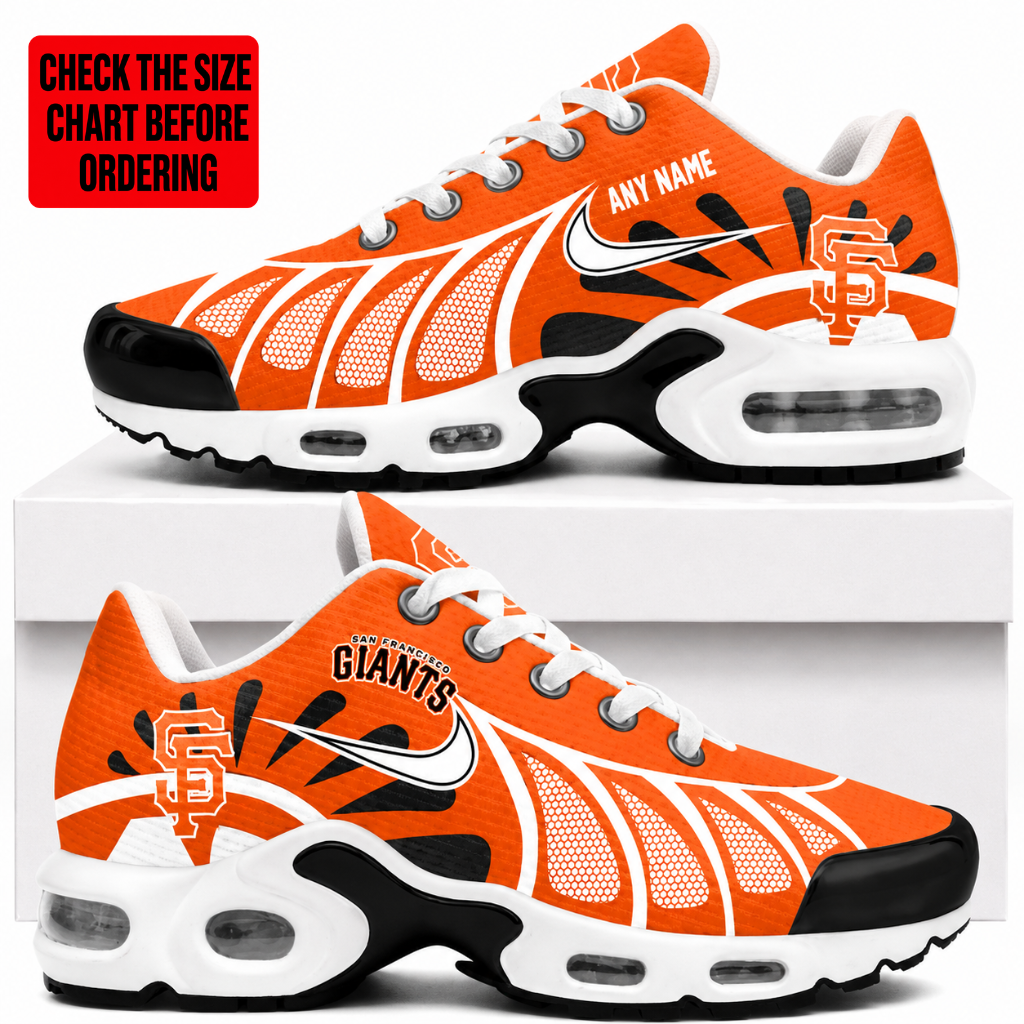 LIMITED EDITION - NEW CUSTOMIZED MLB06 SFG SAN FRANCISCO GIANTS AIR MAX PLUS SNEAKERS