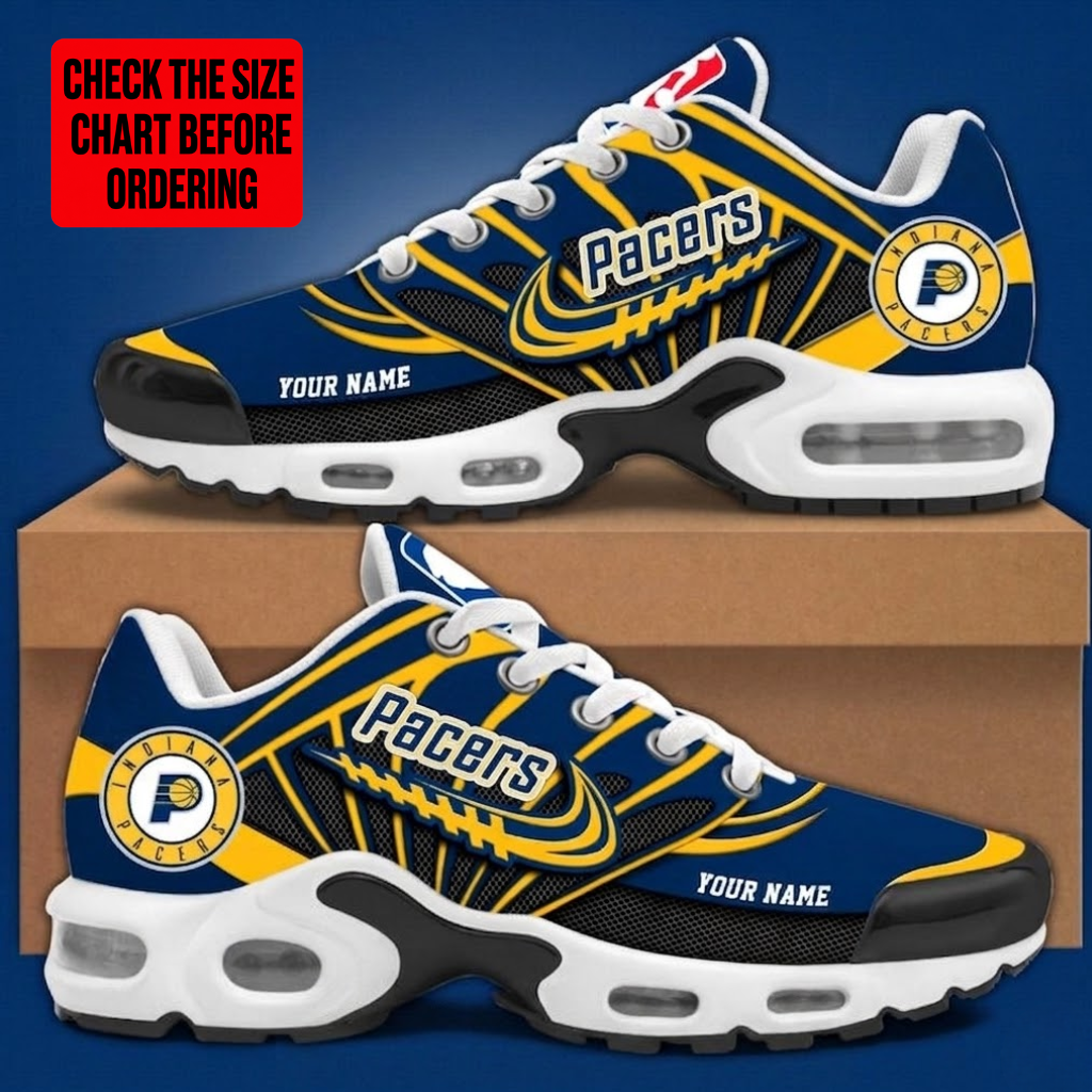 L[HOT DEAL] NEW CUSTOMIZED NBA06 IPA INDIANA PACERS AIR MAX PLUS SNEAKERS