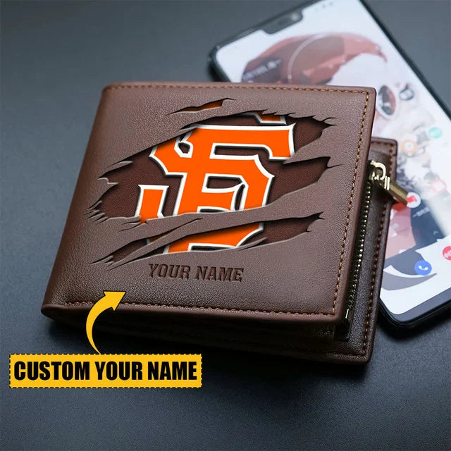 LIMITED EDITION - NEW CUSTOMIZED MLB06 SFG SAN FRANCISCO GIANTS LEATHER WALLET