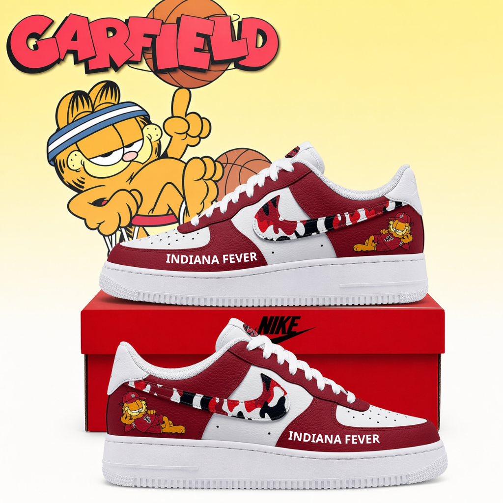 POPULAR NOW - NEW CUSTOMIZED WNBA06 IDF INDIANA FEVER x GARFIELD AF1 SNEAKERS