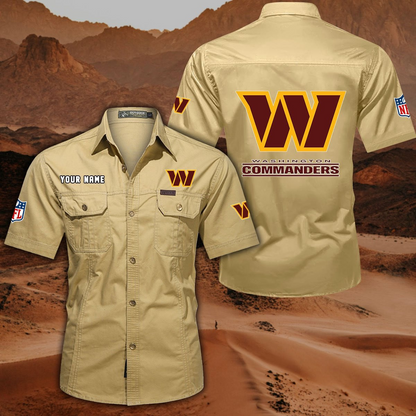 SPECIAL EDITION - NEW CUSTOMIZED NFL12 WTC WASHINGTON COMMANDERS MUTICOLOR MEN'S CARGO SHIRT