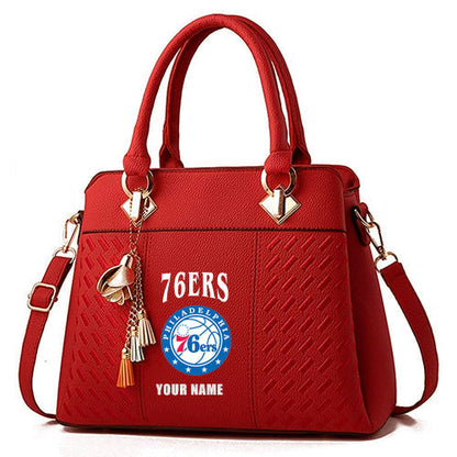 LIMITED EDITION - NEW CUSTOMIZED NBA26 P76 PHILADELPHIA 76ERS ZIP HANDBAG MULTICOLOR