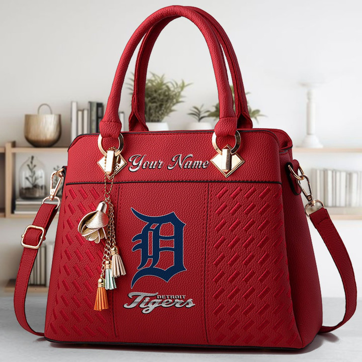 LIMITED EDITION - NEW CUSTOMIZED MLB16 DTS DETROIT TIGERS ZIP HANDBAG MULTICOLOR