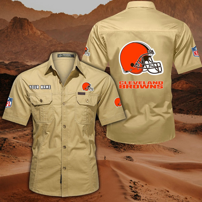 SPECIAL EDITION - NEW CUSTOMIZED NFL29 CLB CLEVELAND BROWNS MUTICOLOR MEN'S CARGO SHIRT