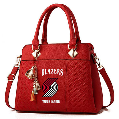 LIMITED EDITION - NEW CUSTOMIZED NBA22 PTB PORTLAND TRAIL BLAZERS ZIP HANDBAG MULTICOLOR