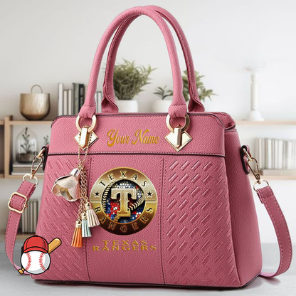 LIMITED EDITION - NEW CUSTOMIZED MLB08 TRS TEXAS RANGERS ZIP HANDBAG MULTICOLOR