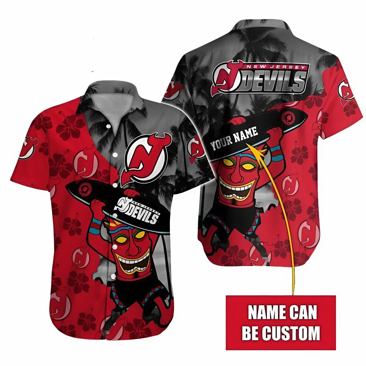 LIMITED EDITION - NEW CUSTOMIZED NHL06 NJD NEW JERSEY DEVILS UNISEX HAWAIIAN SHIRT
