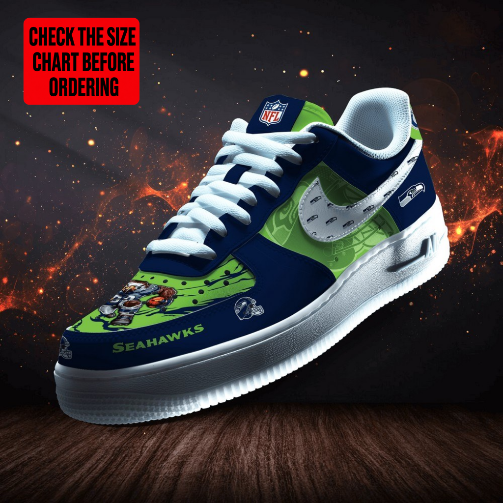 LIMITED EDITION - NEW CUSTOMIZED NFL06 SSH SEATTLE SEAHAWKS AF1 SHOES