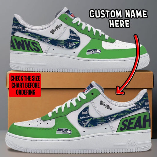 LIMITED EDITION - NEW CUSTOMIZED NFL06 SSH SEATTLE SEAHAWKS AF1 SNEAKERS