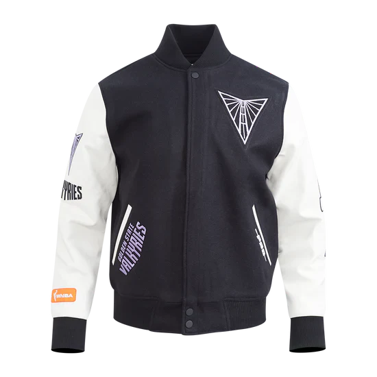 LIMITED EDITION - NEW CUSTOMIZED WNBA05 GSV GS VALKYRIES BASEBALL JACKET, SATIN VARSITY JACKET 04