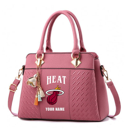 LIMITED EDITION - NEW CUSTOMIZED NBA20 MHE MIAMI HEAT ZIP HANDBAG MULTICOLOR